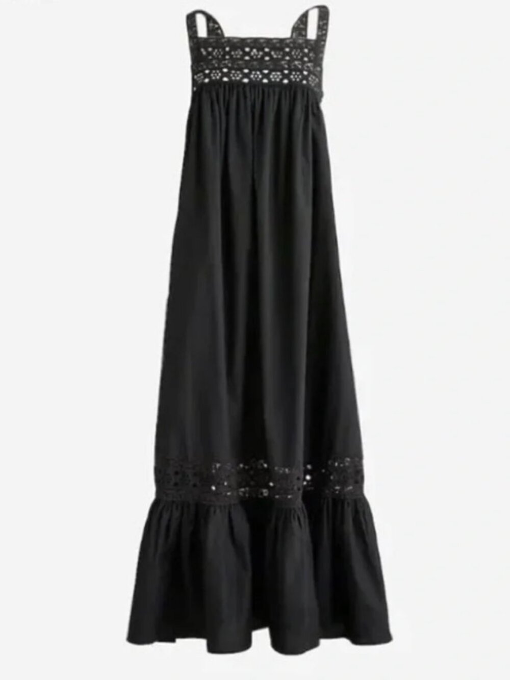 J. Crew Eloise Eyelet Maxi Dress in Black